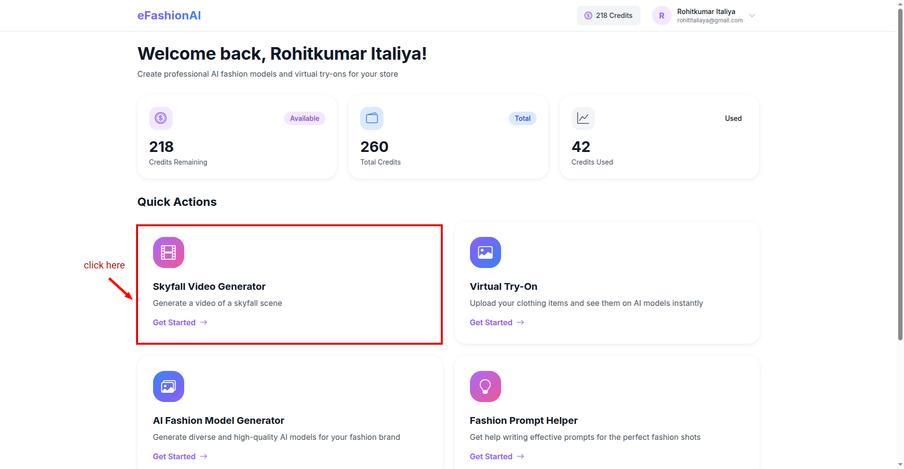 efashion ai dashboard