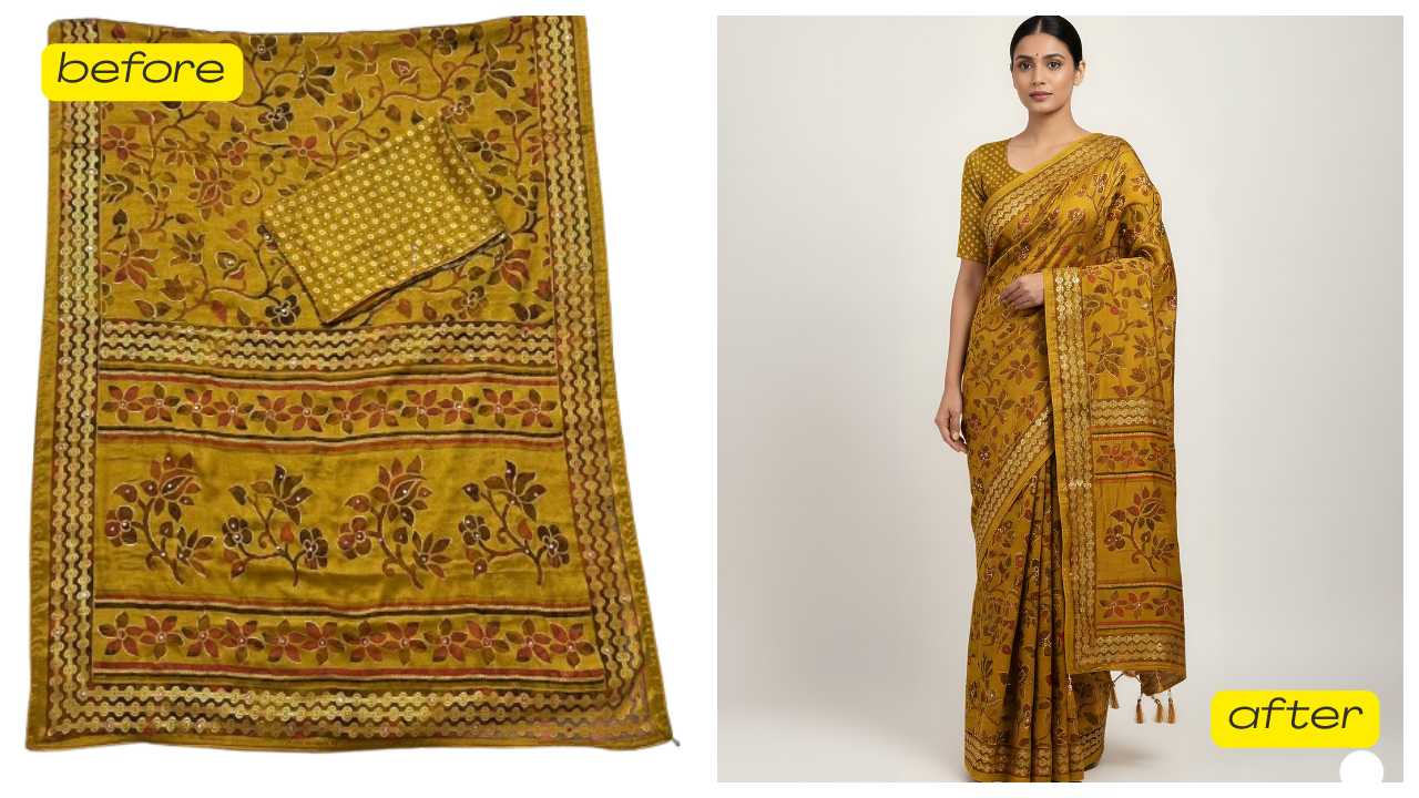 Generate Saree Fashion Model Image with AI